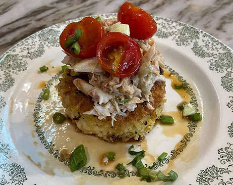 Dinner plate at Down Low Eatz