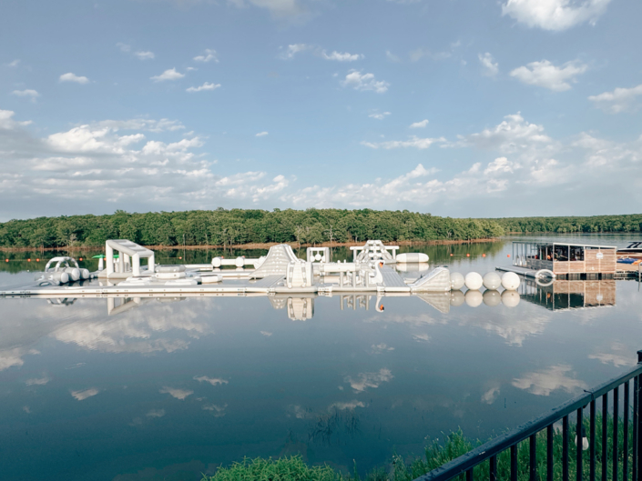 Lake Days Aqua Park calm morning reflection Lake Eufaula Lake Days Aqua Park calm morning reflection Lake Eufaula