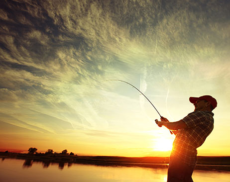 Man lake fishing